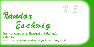nandor eschwig business card